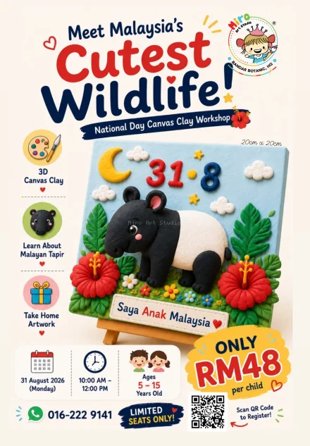 Merdeka Special: Malayan Tapir Clay Art Workshop for Kids 🇲🇾🎨 | News & Activities | Miro Art Studio